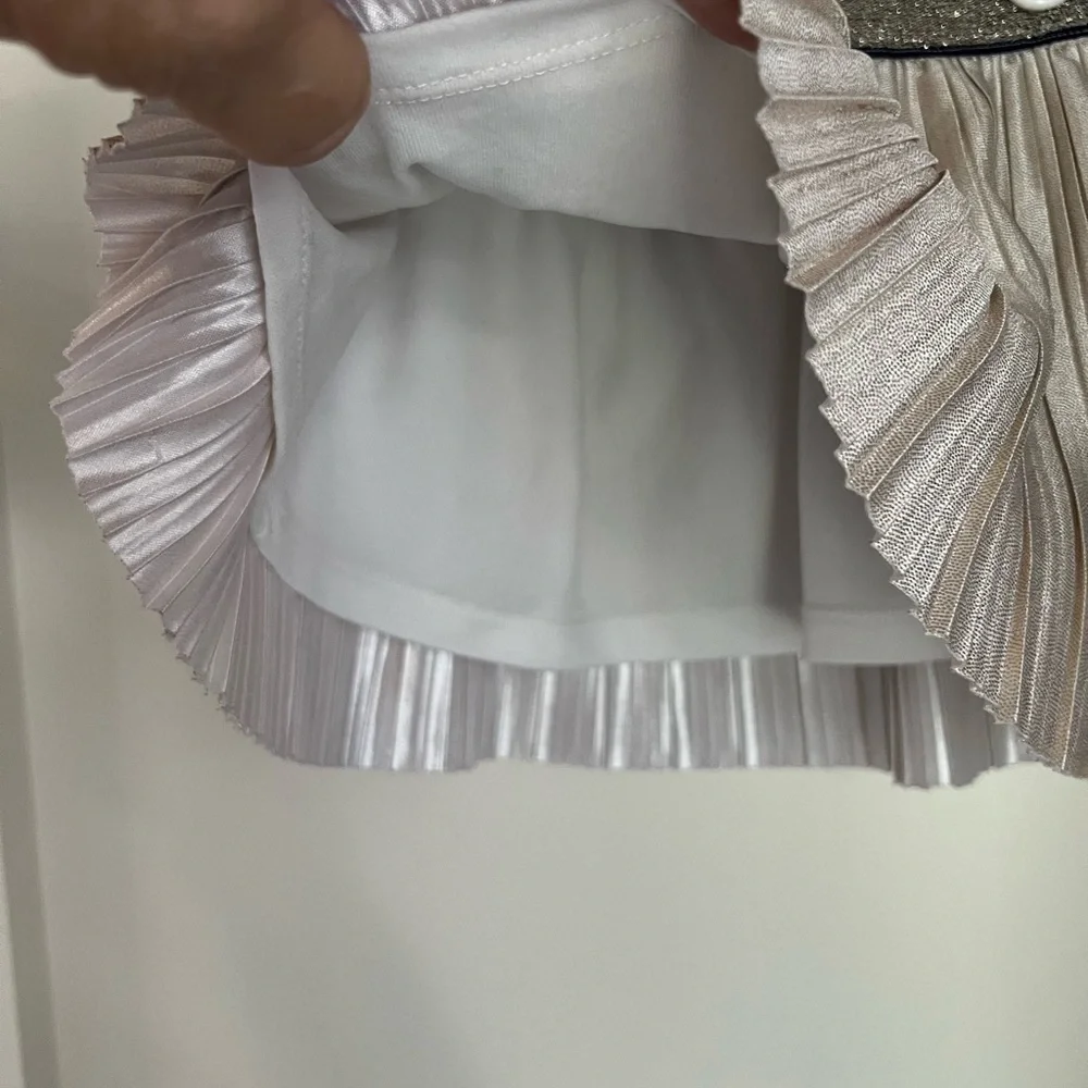 Kate Spade “Skirt the Rules” Baby Girls Metallic Gold Pleated Skirt Size 18 mo
